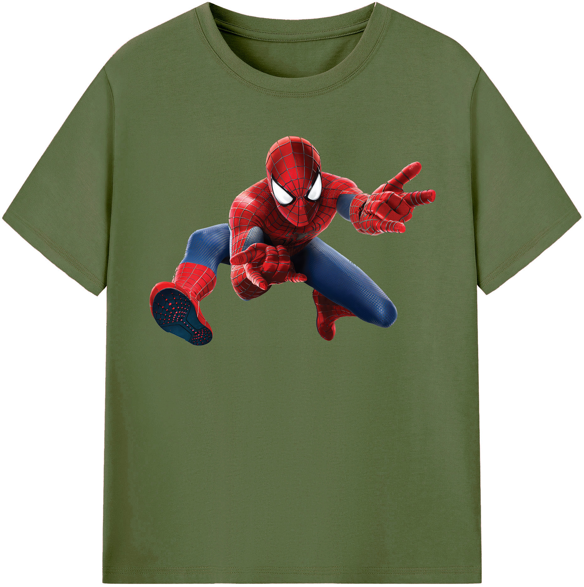 （画像用） Spider Man スパイダーマン 綿100％半袖Tシャツ（フロントプリント）